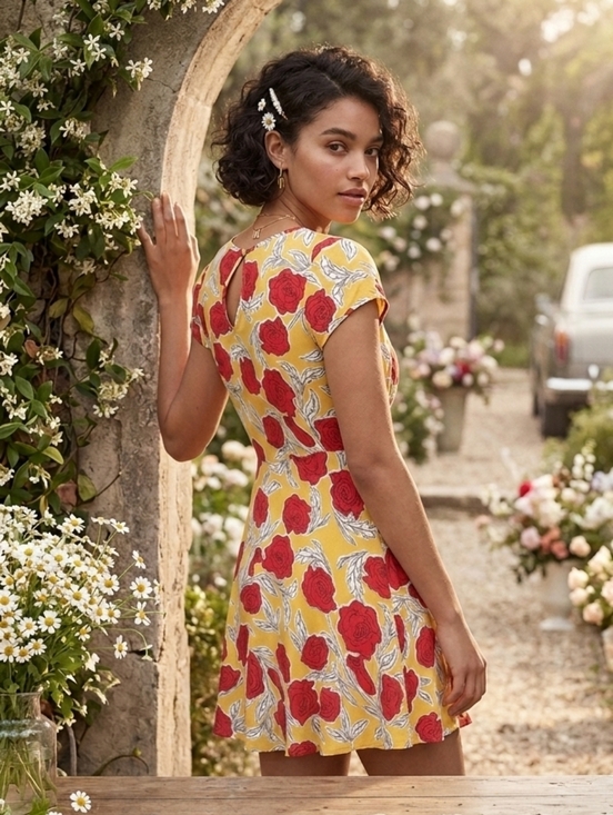 & Other Stories Dresses & Skirts - & Other Stories Yellow Floral Mini Dress